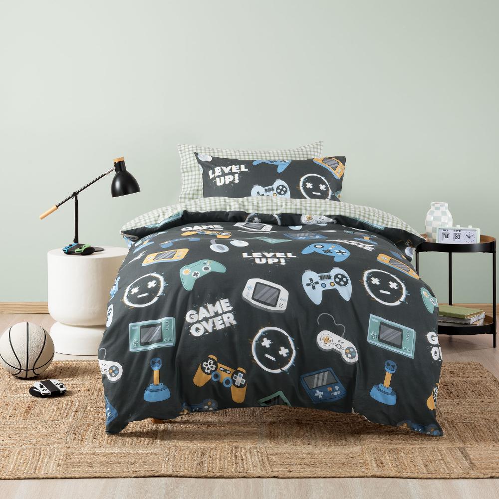 Squiggles Cotton Duvet Cover Set - Game Over