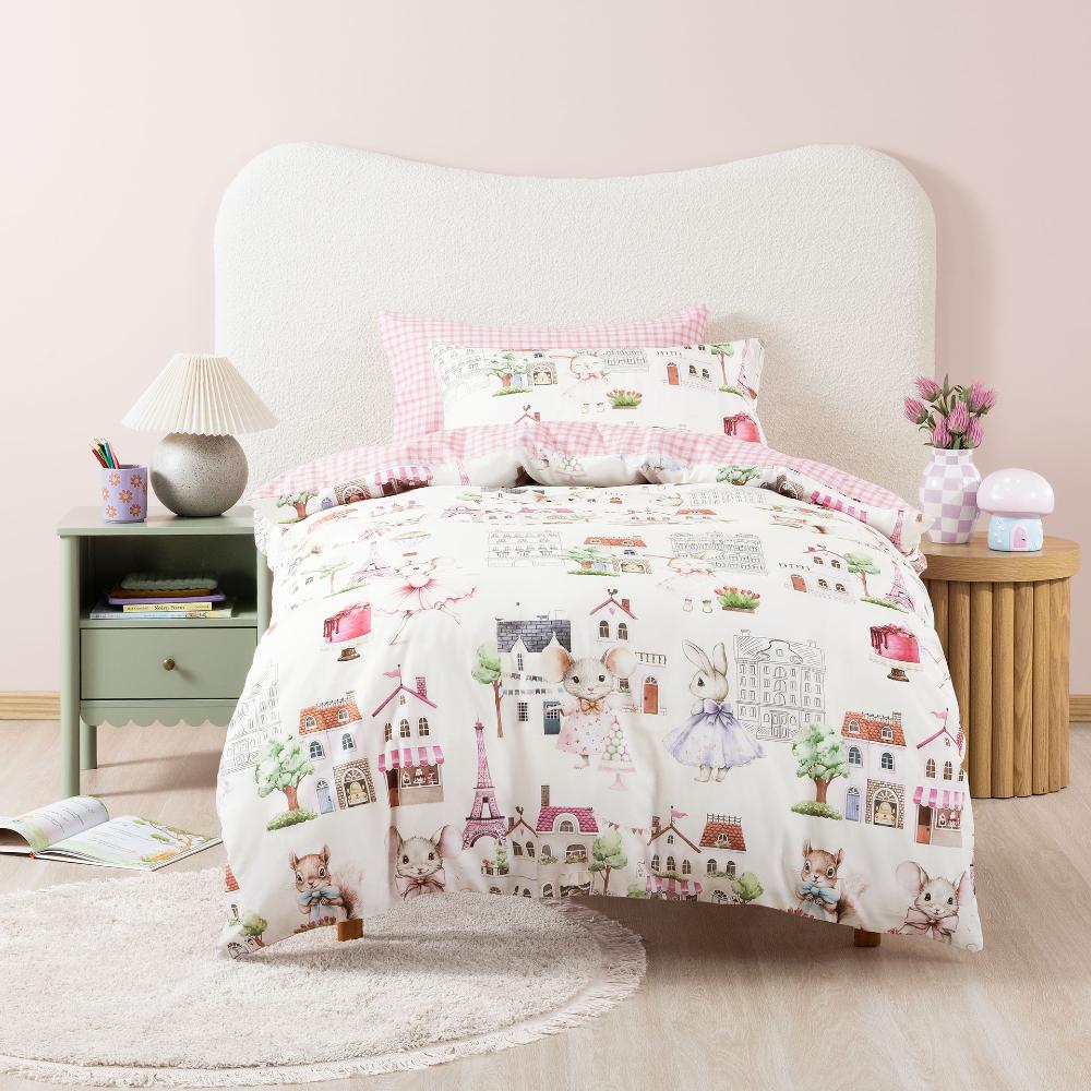 Squiggles Cotton Duvet Cover Set - Paris Tails