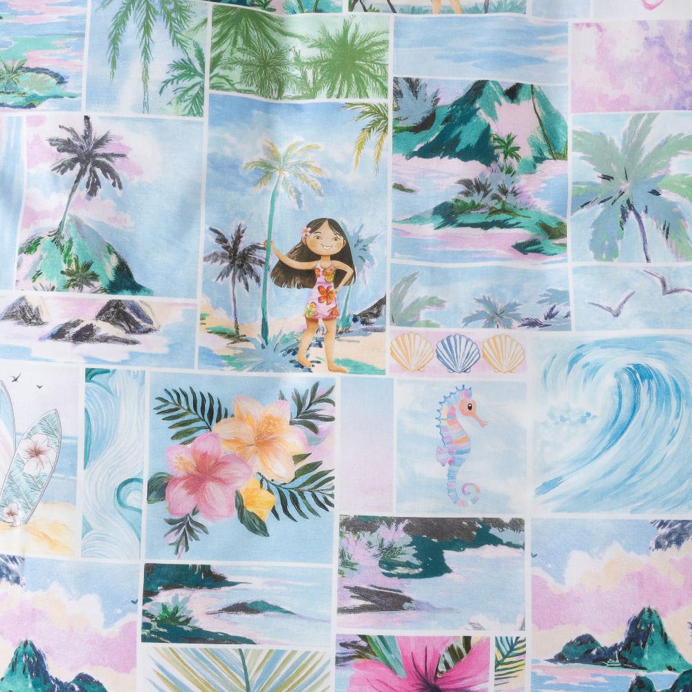 Squiggles Cotton Duvet Cover Set - Palm Paradise