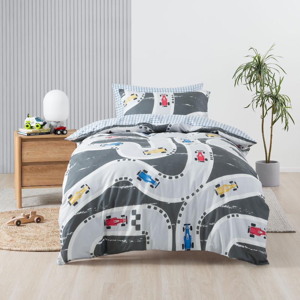 Squiggles Cotton Duvet Cover Set - Speed Racer