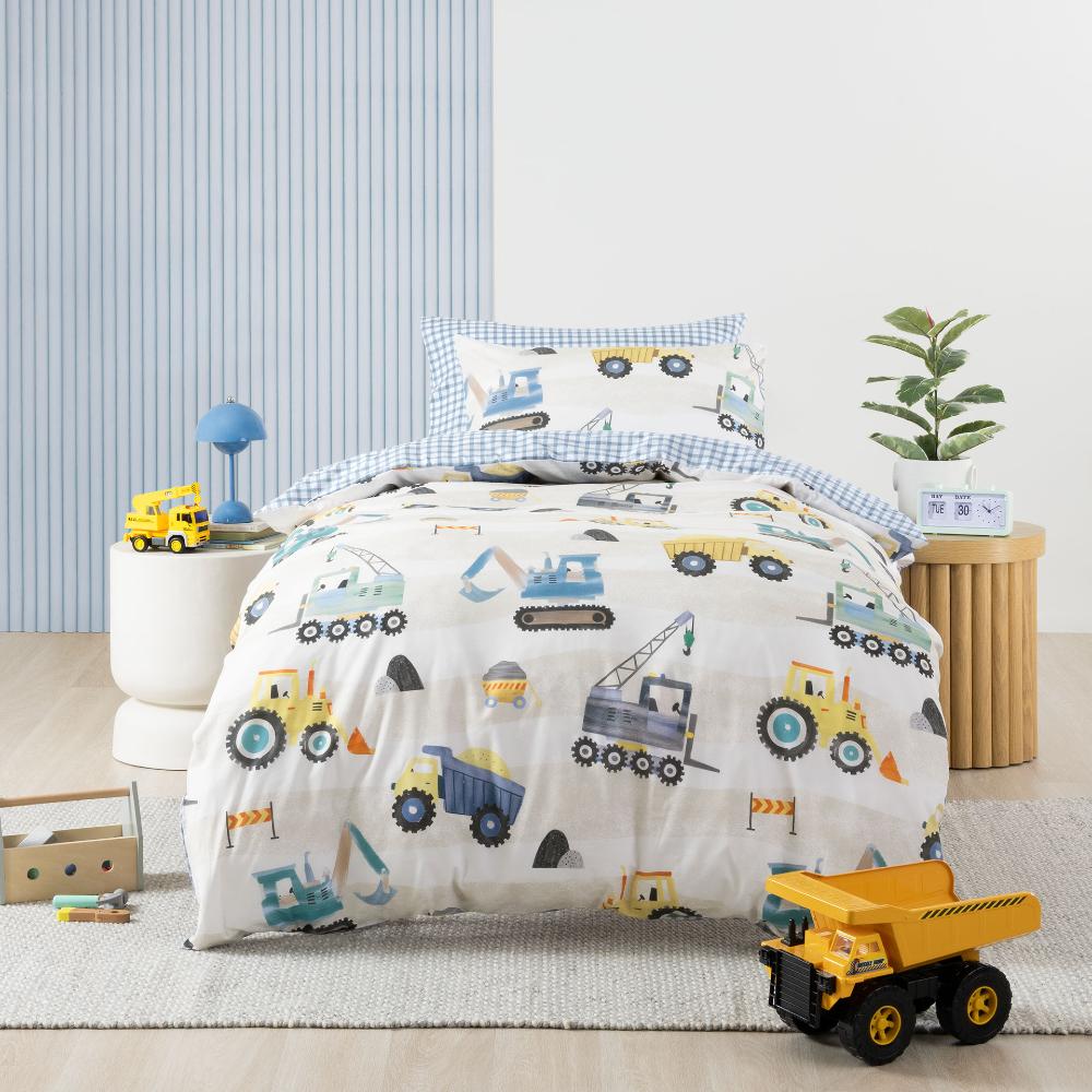 Squiggles Cotton Duvet Cover Set - Tool Time