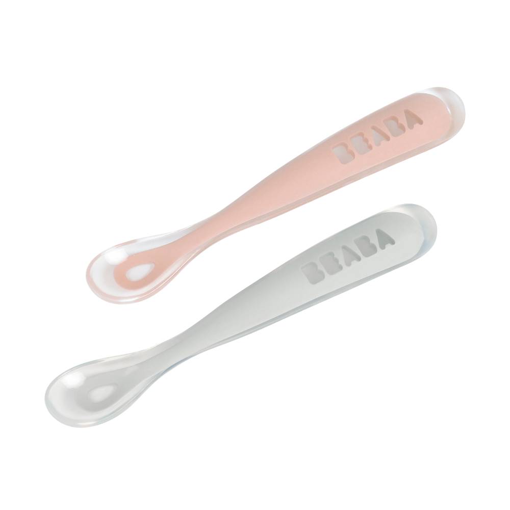 Beaba 1st Stage Silicone Spoons & Case 2pk