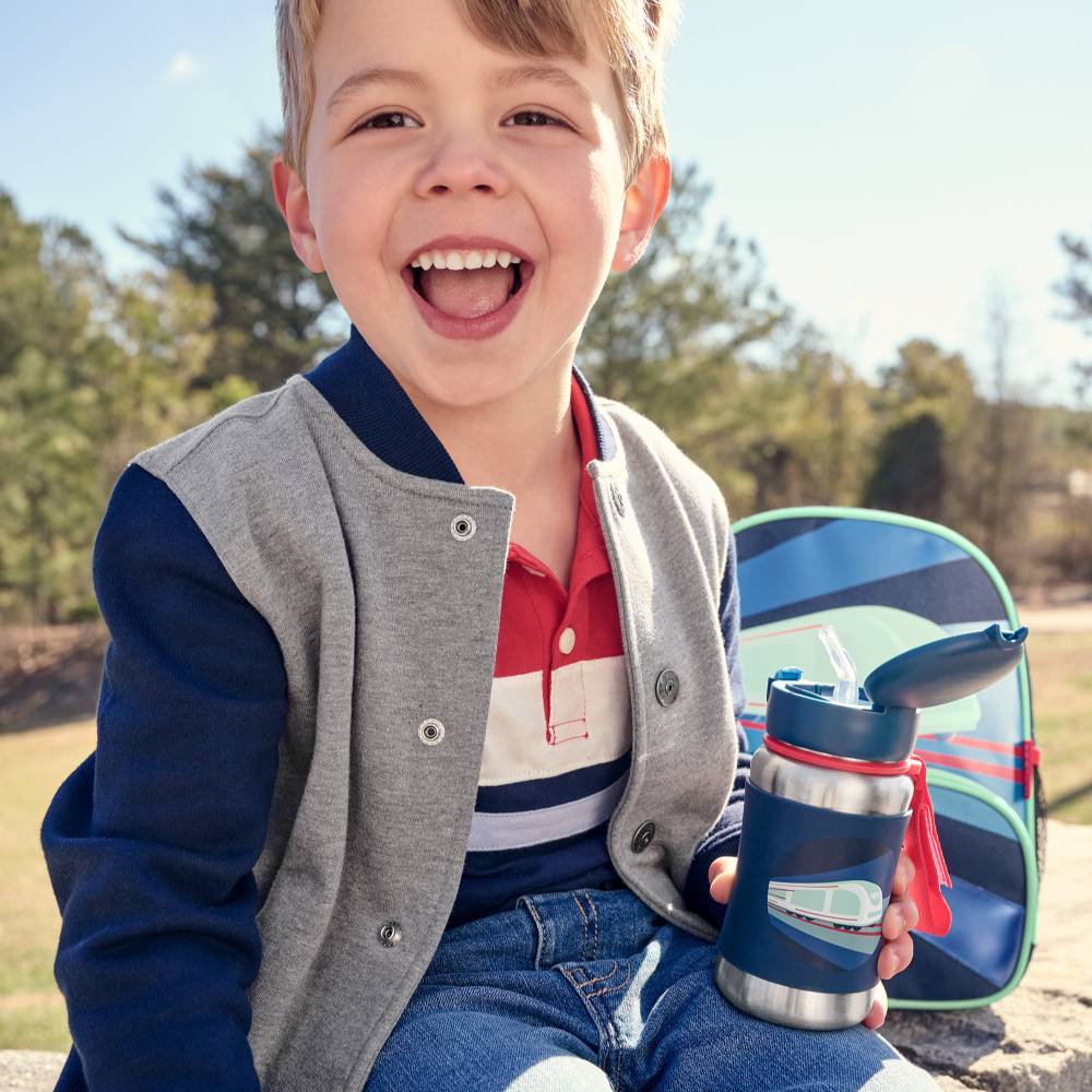 Skip Hop Spark Style Stainless Steel Straw Bottle