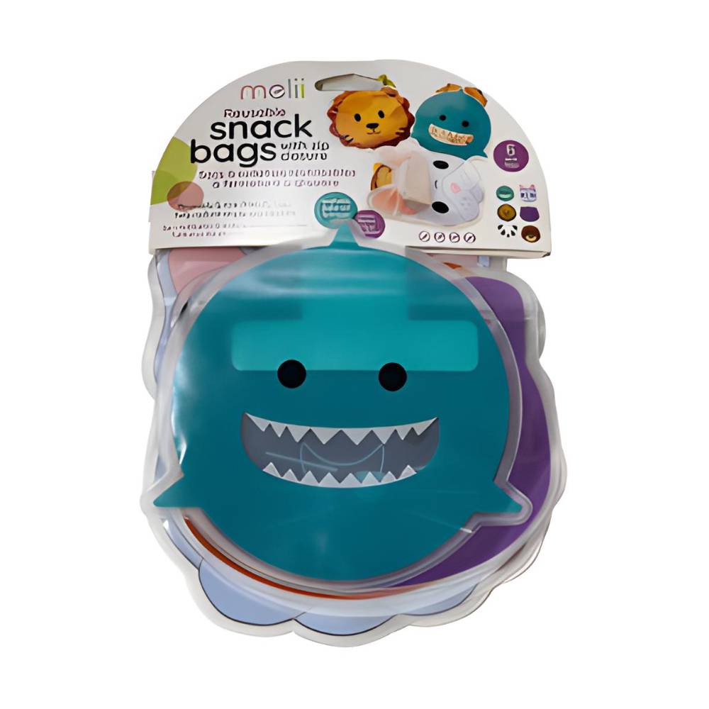 Melii PEVA Reusable Snack Bags 6pk