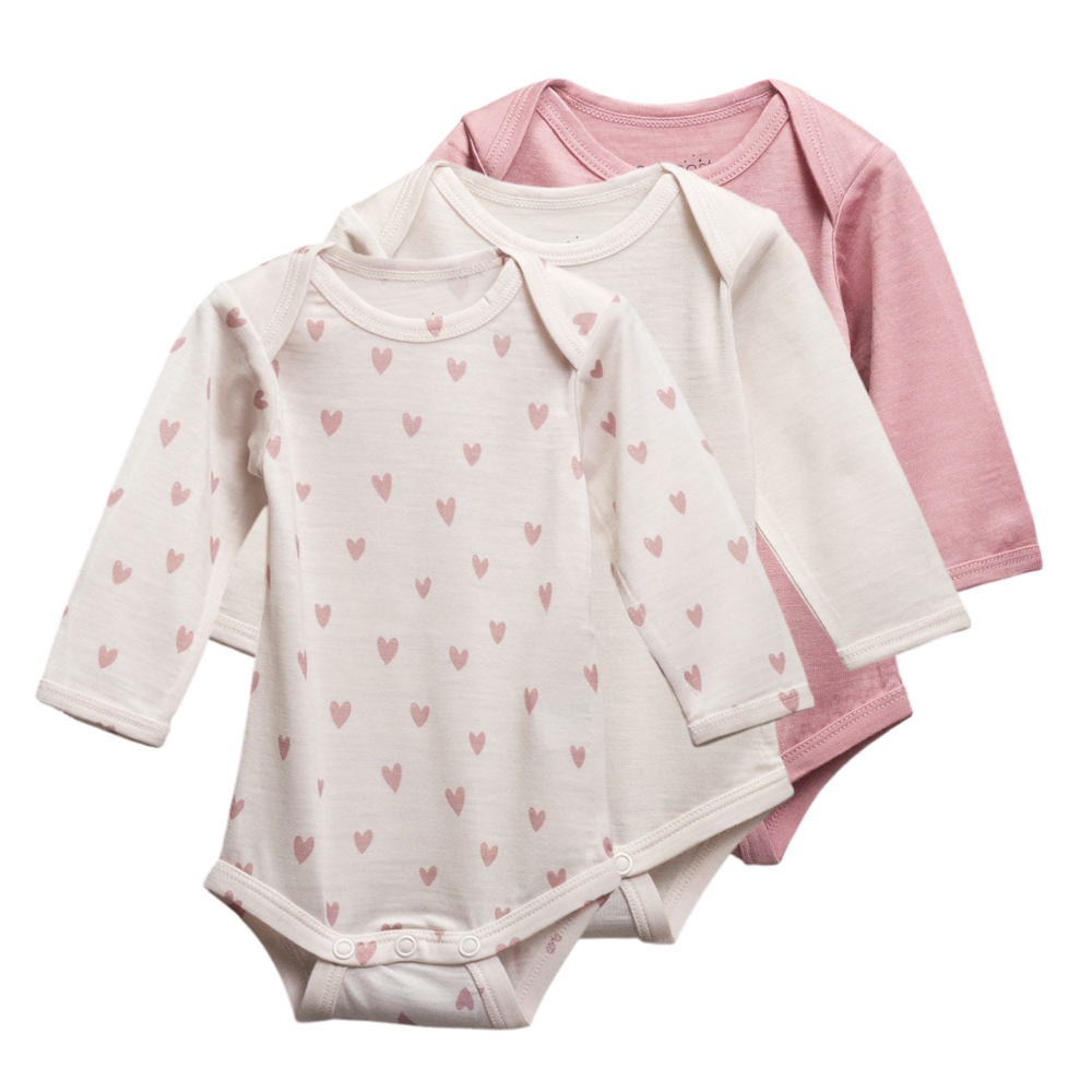 The Sleep Store All Seasons Merino/Tencel Long Sleeve Bodysuit 3pk