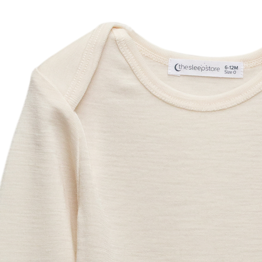 The Sleep Store Deluxe New Zealand Merino Wool Long Sleeve Bodysuit - Newborn - 2 years
