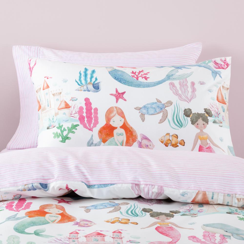 Squiggles Cotton Duvet Cover Set - Mermaid Splash