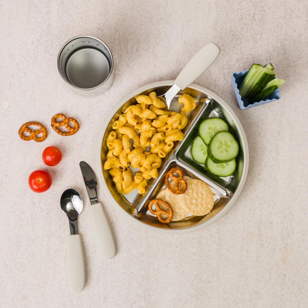 Nestling Stainless Divided Suction Plate 23cm