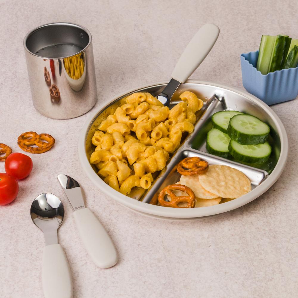 Nestling Stainless Divided Suction Plate 23cm