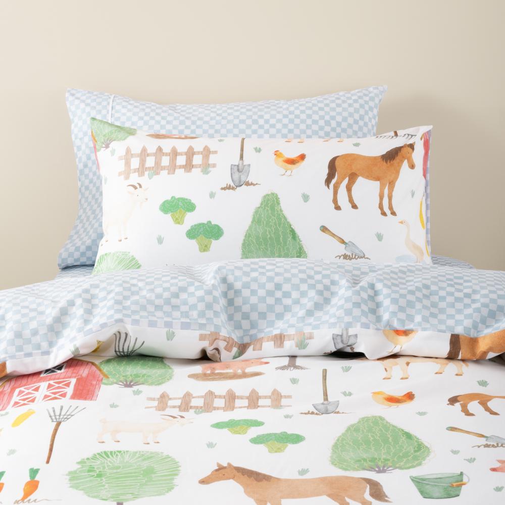 Squiggles Cotton Duvet Cover Set - Barnyard Buddies