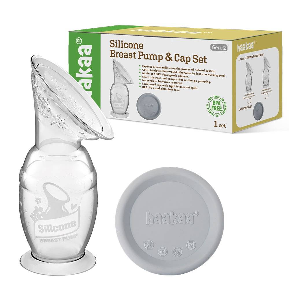Haakaa Generation 2 Silicone Breast Pump & Cap Set