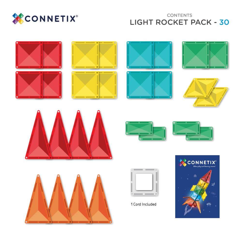 Connetix Light Rocket Pack - 30 Piece