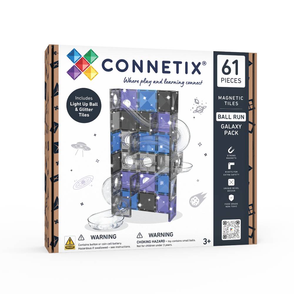 Connetix Ball Run Glitter Galaxy Pack - 61 Piece