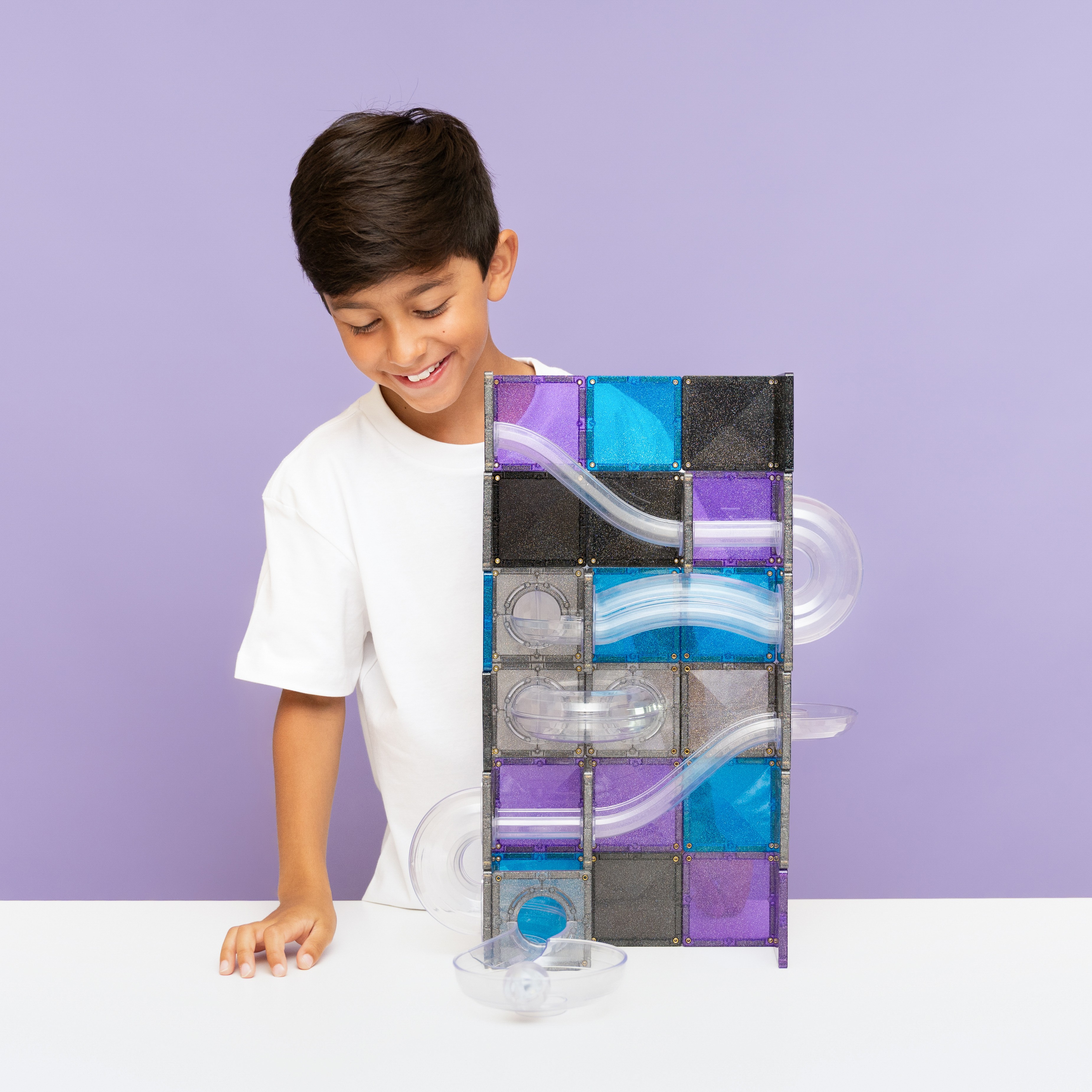 Connetix Ball Run Glitter Galaxy Pack - 61 Piece