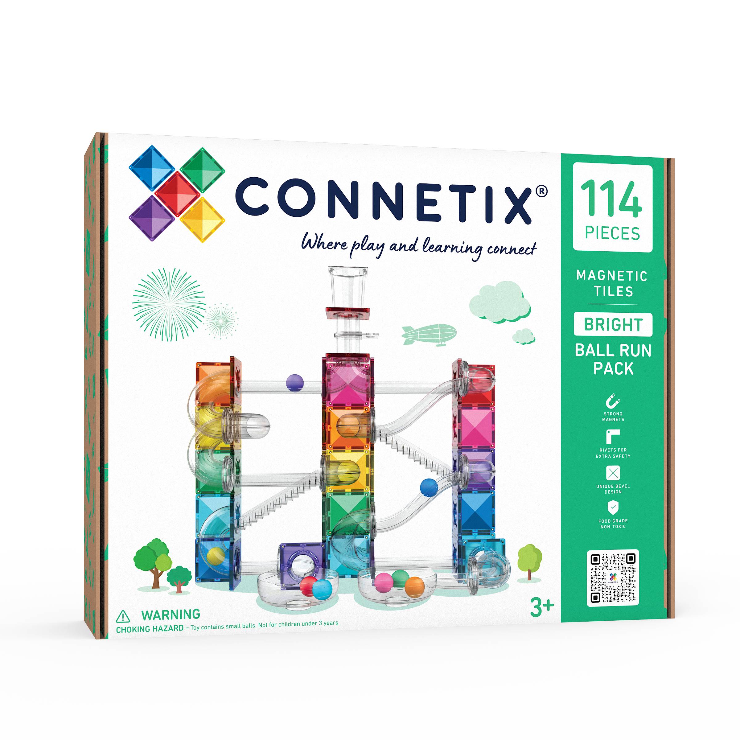 Connetix Ball Run Bright Pack - 114 piece