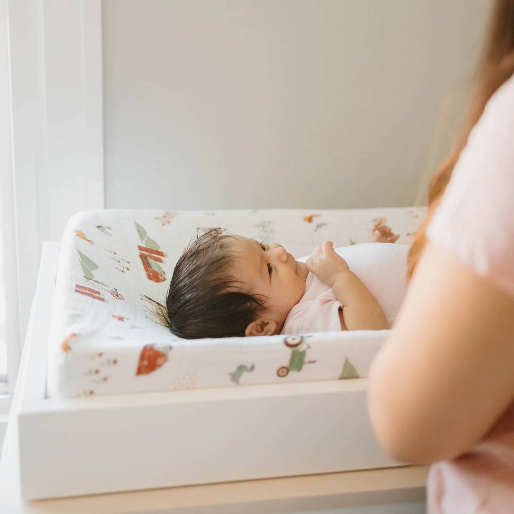 Little Unicorn - Muslin Changing Pad Cover / Bassinet Sheet