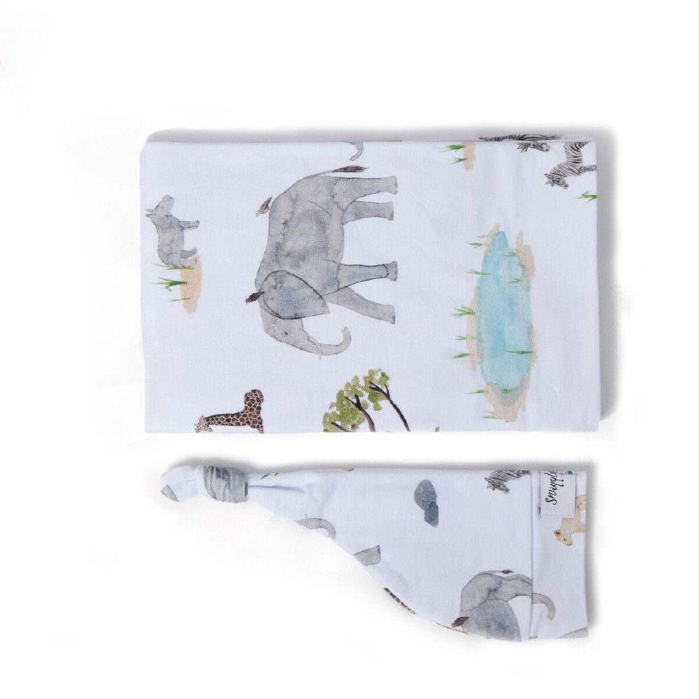 Snuggle Hunny Baby Jersey Wrap & Beanie Set