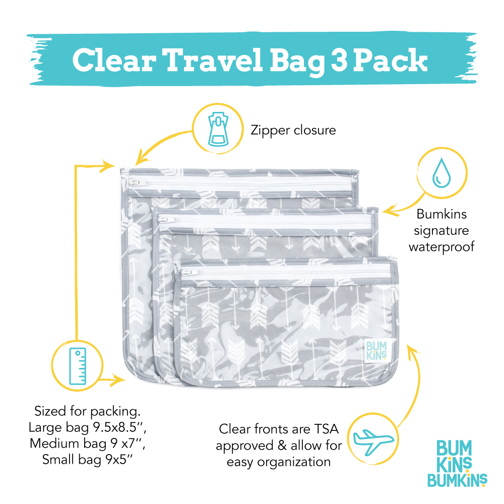 Bumkins Clear Travel Bag 3pk