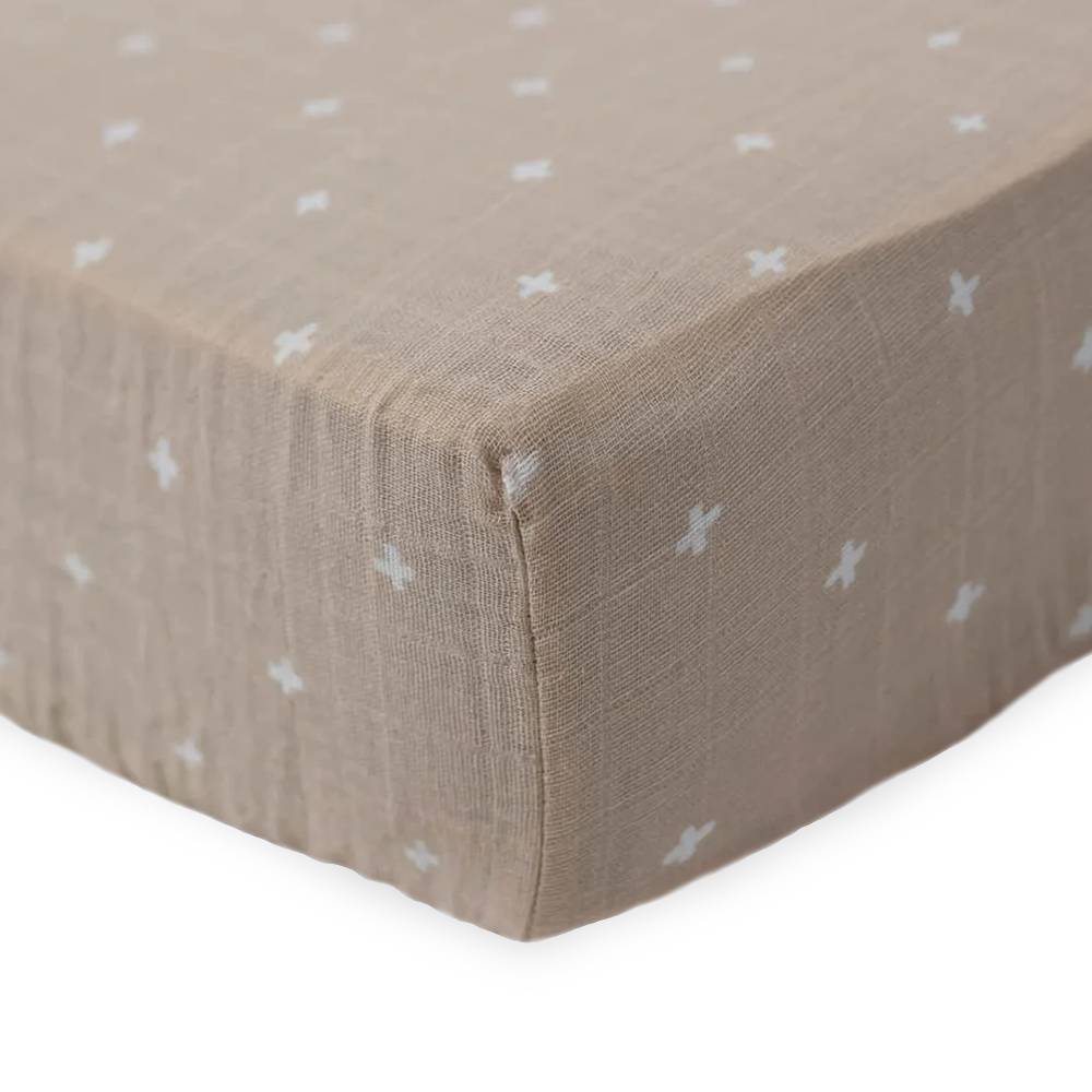Little Unicorn - Muslin Fitted Cot Sheet - 132 x 71cm