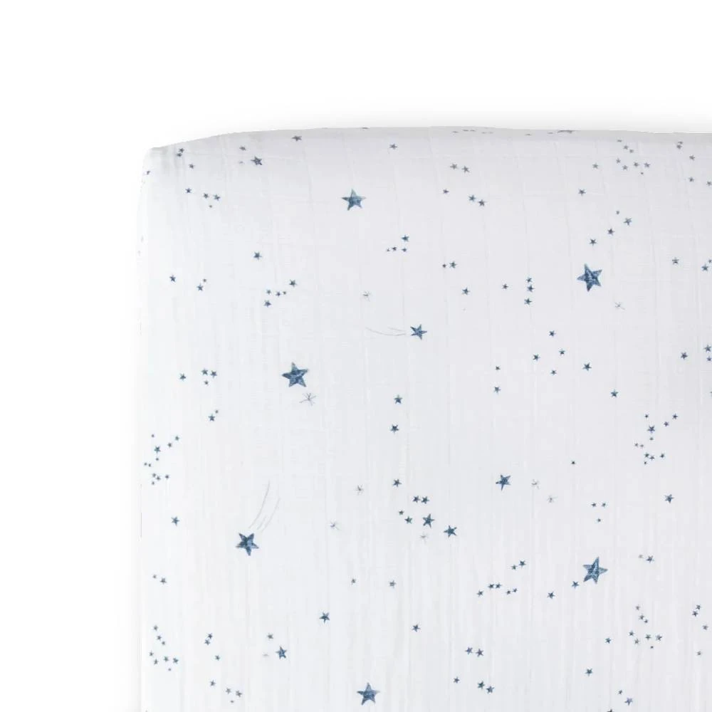 Little Unicorn - Muslin Fitted Cot Sheet - 132 x 71cm