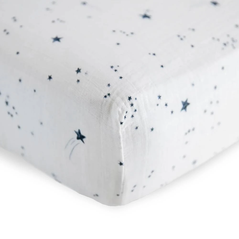 Little Unicorn - Muslin Fitted Cot Sheet - 132 x 71cm