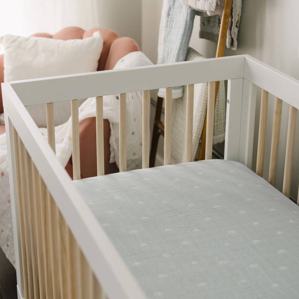 Little Unicorn - Muslin Fitted Cot Sheet - 132 x 71cm