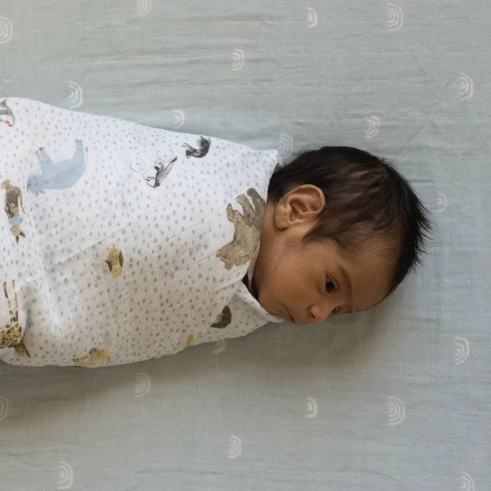 Little Unicorn - Muslin Fitted Cot Sheet - 132 x 71cm
