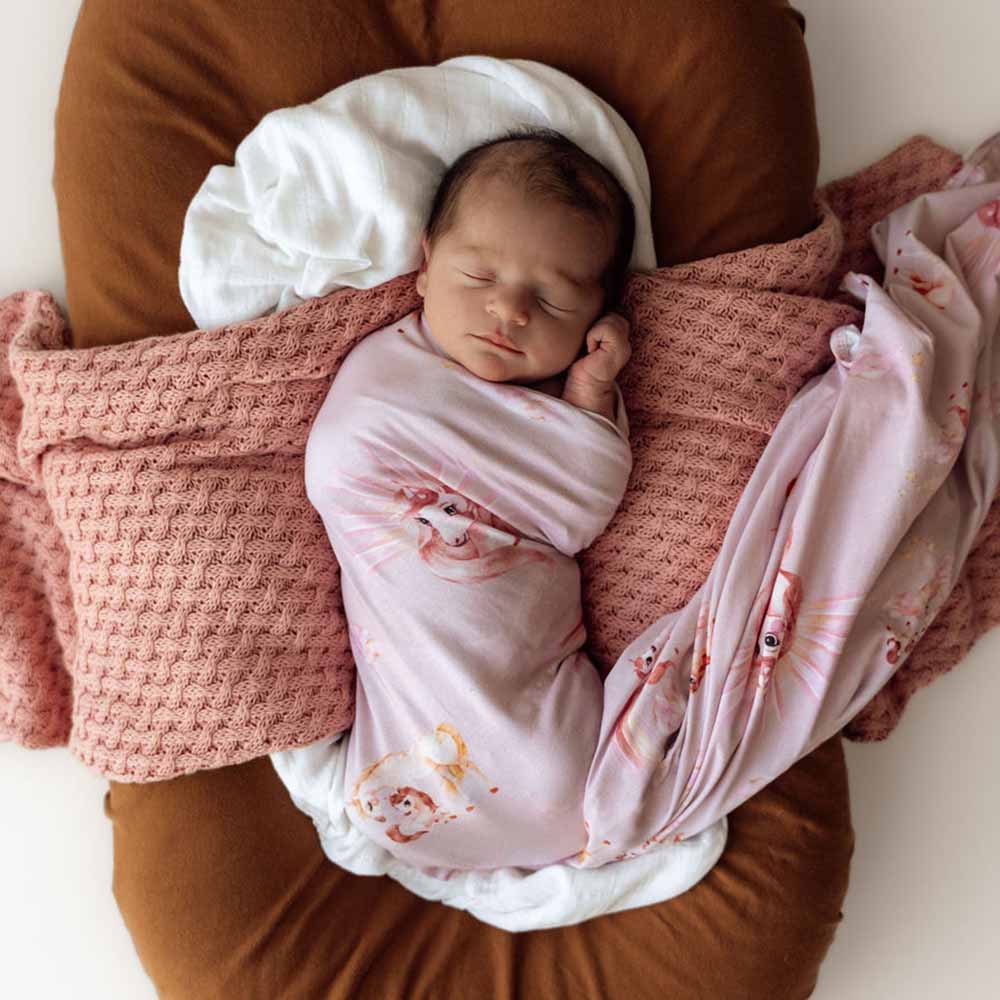 Snuggle Hunny Baby Jersey Wrap & Topknot Set