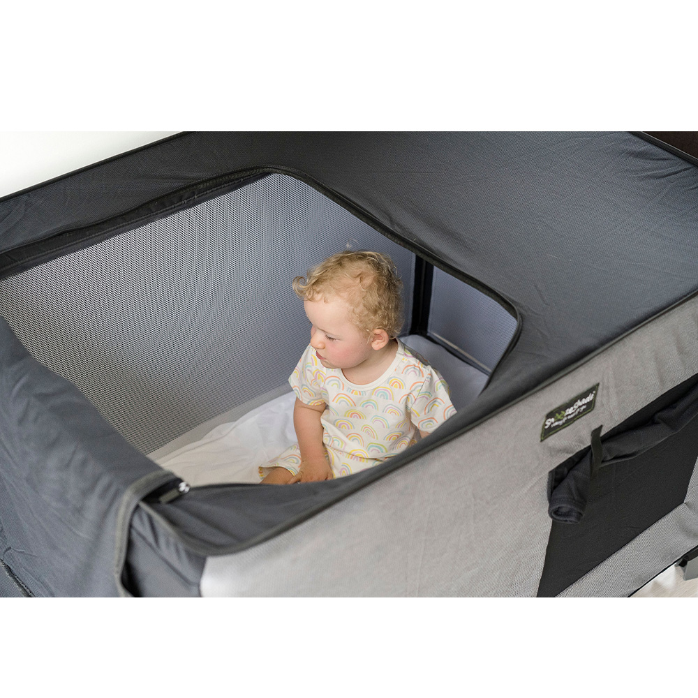SnoozeShade Air-Permeable Travel Cot Blackout Cover