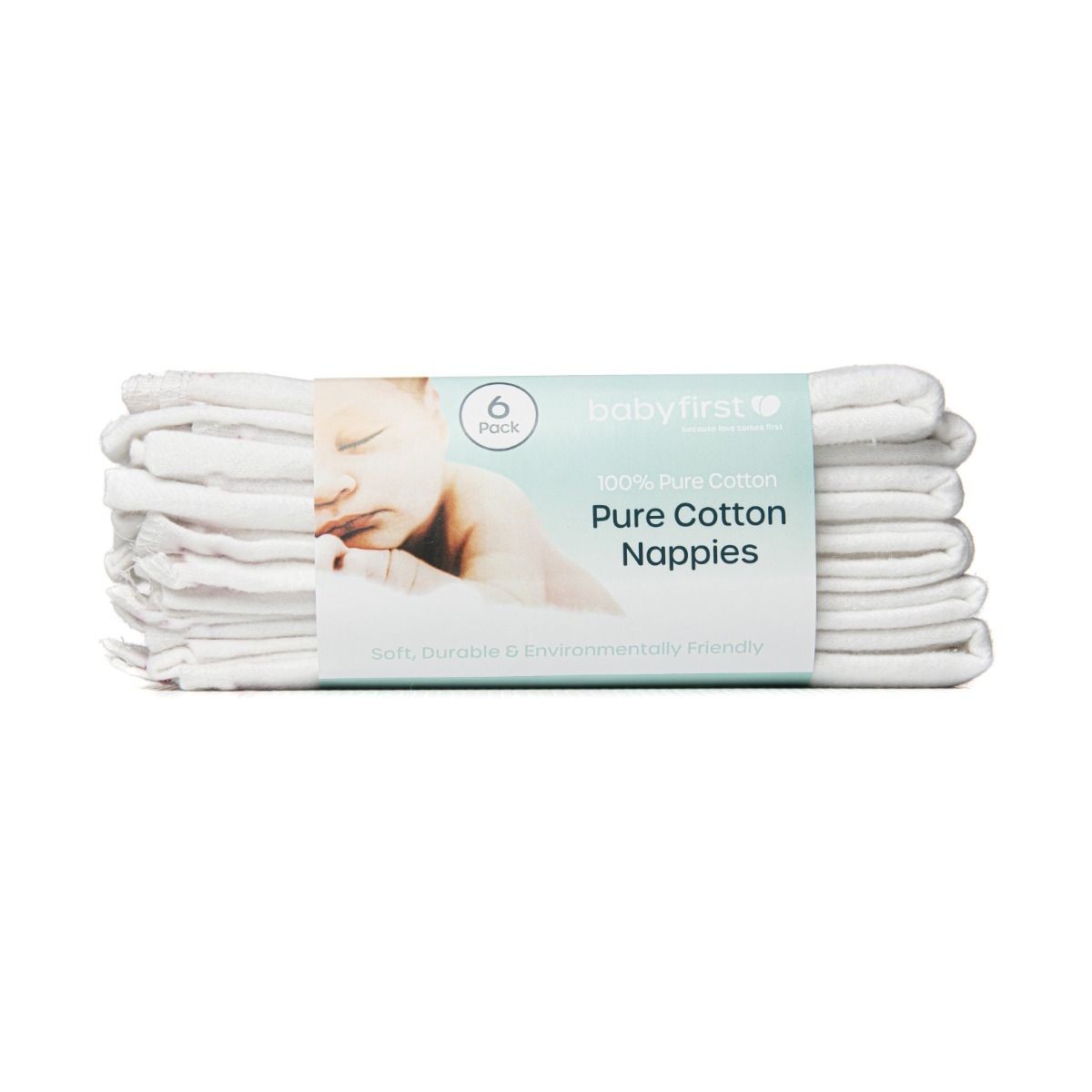 Baby First Pure Cotton Nappies 6 Pack