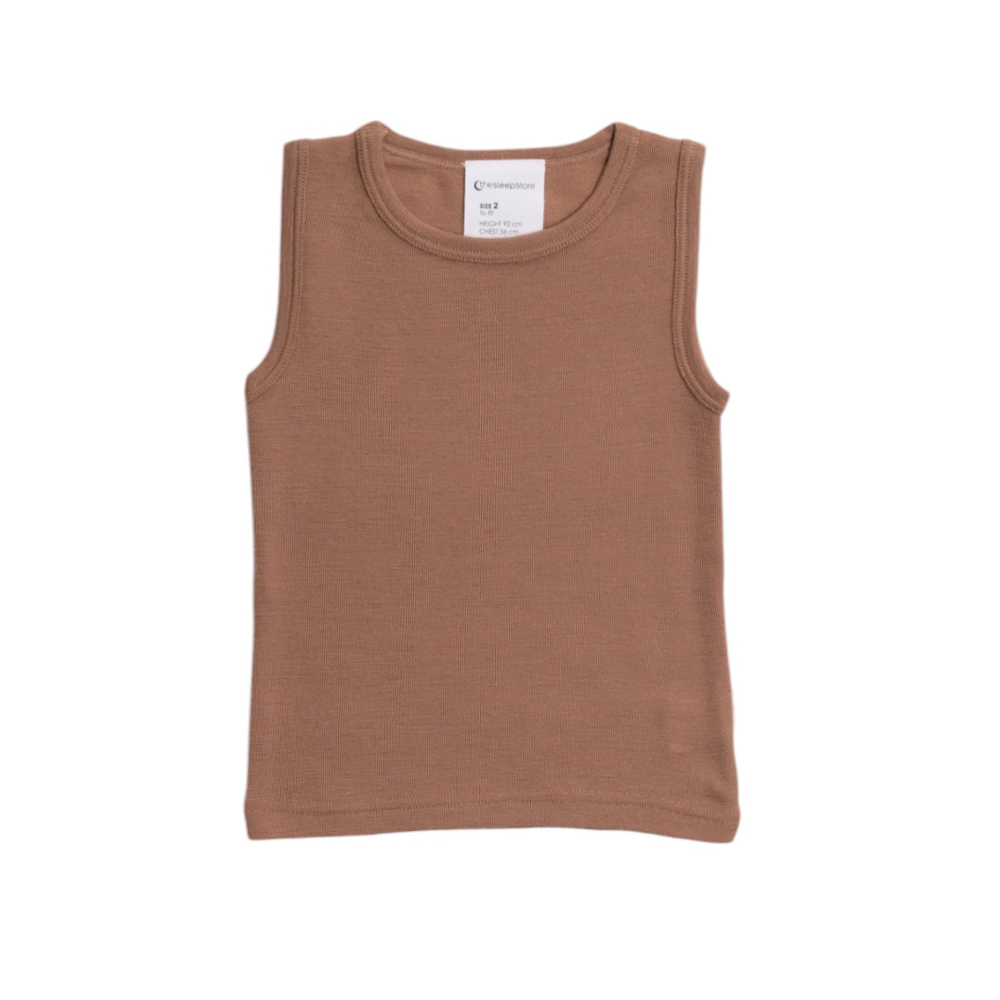 Deluxe Australian Merino Rib Kids Singlet - 2025 Clearance