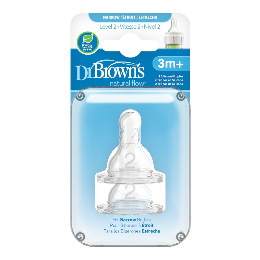 Dr Browns Standard (Narrow) Silicone Teats 2 pack