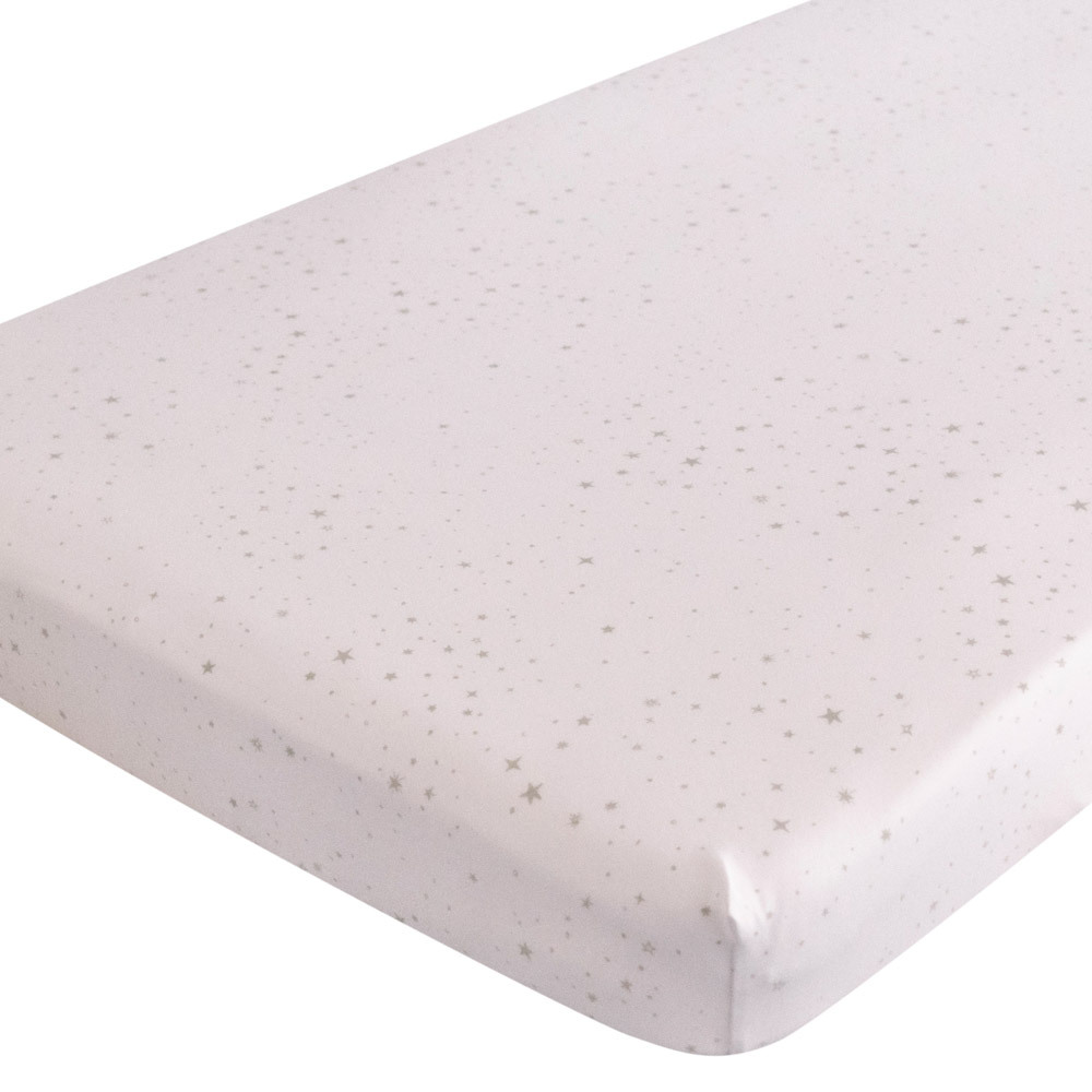 Organic Jersey Fitted Sheet - White Star