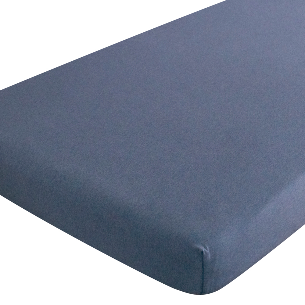 Organic Jersey Fitted Sheet - Blue