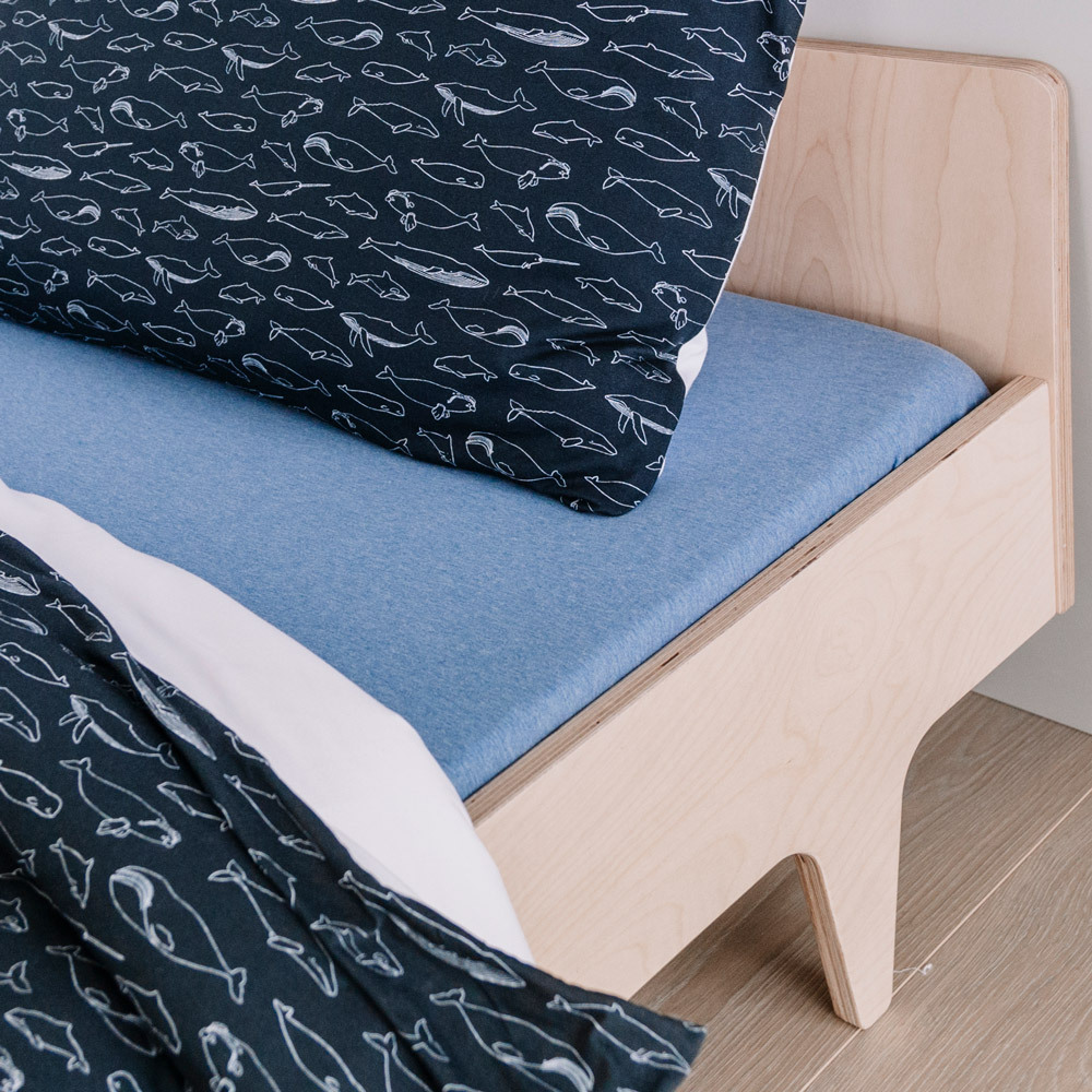 Organic Jersey Fitted Sheet - Blue