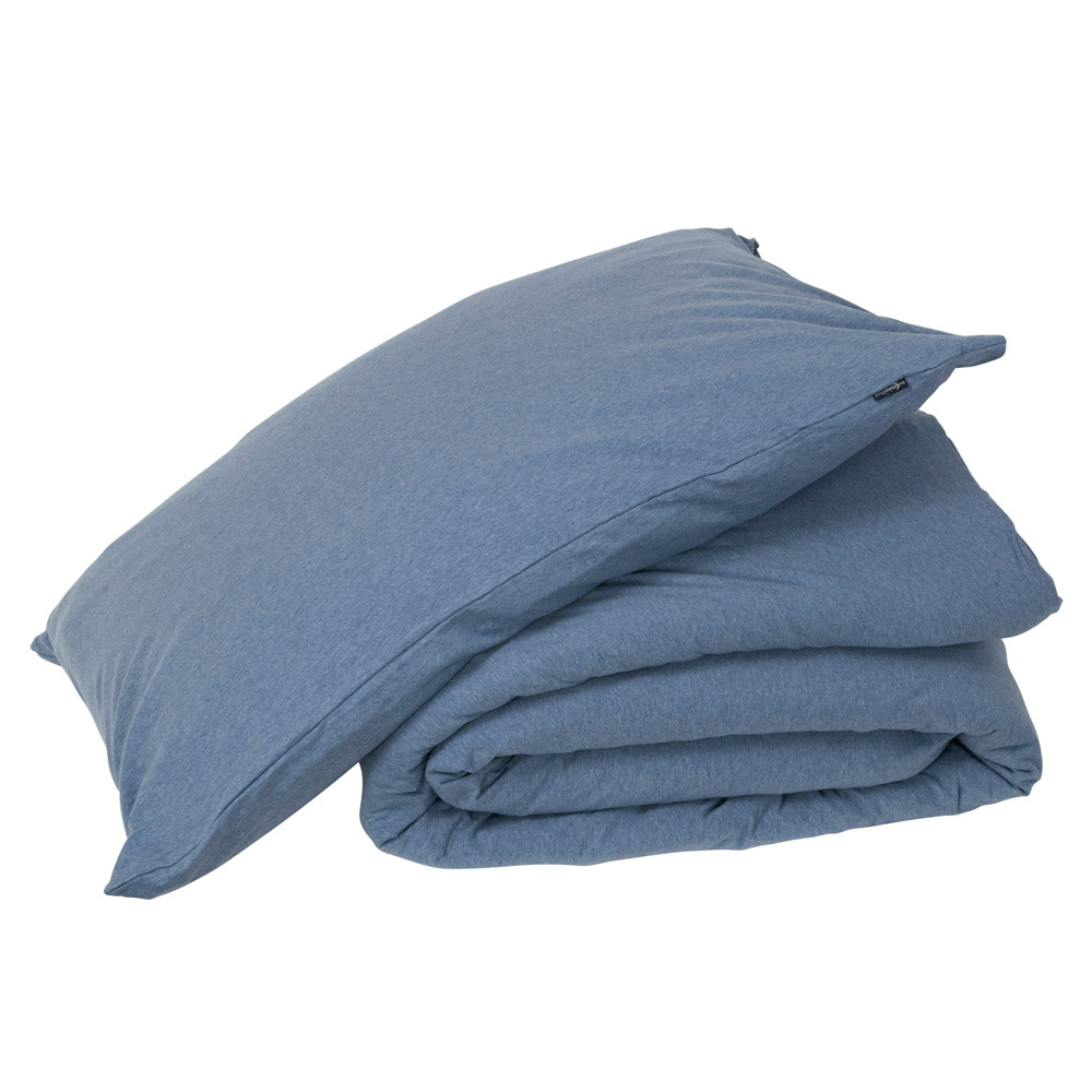 Deluxe Organic Jersey Duvet Cover - Blue Melange