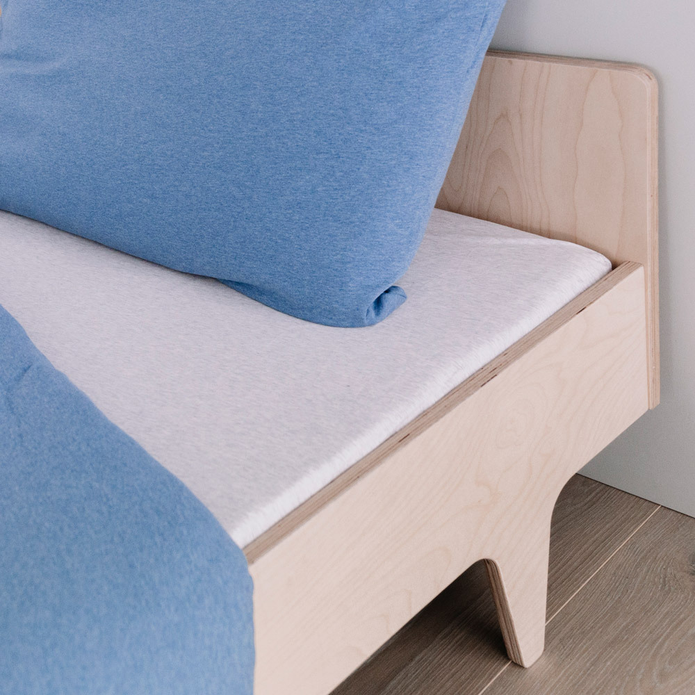 Deluxe Organic Jersey Duvet Cover - Blue Melange