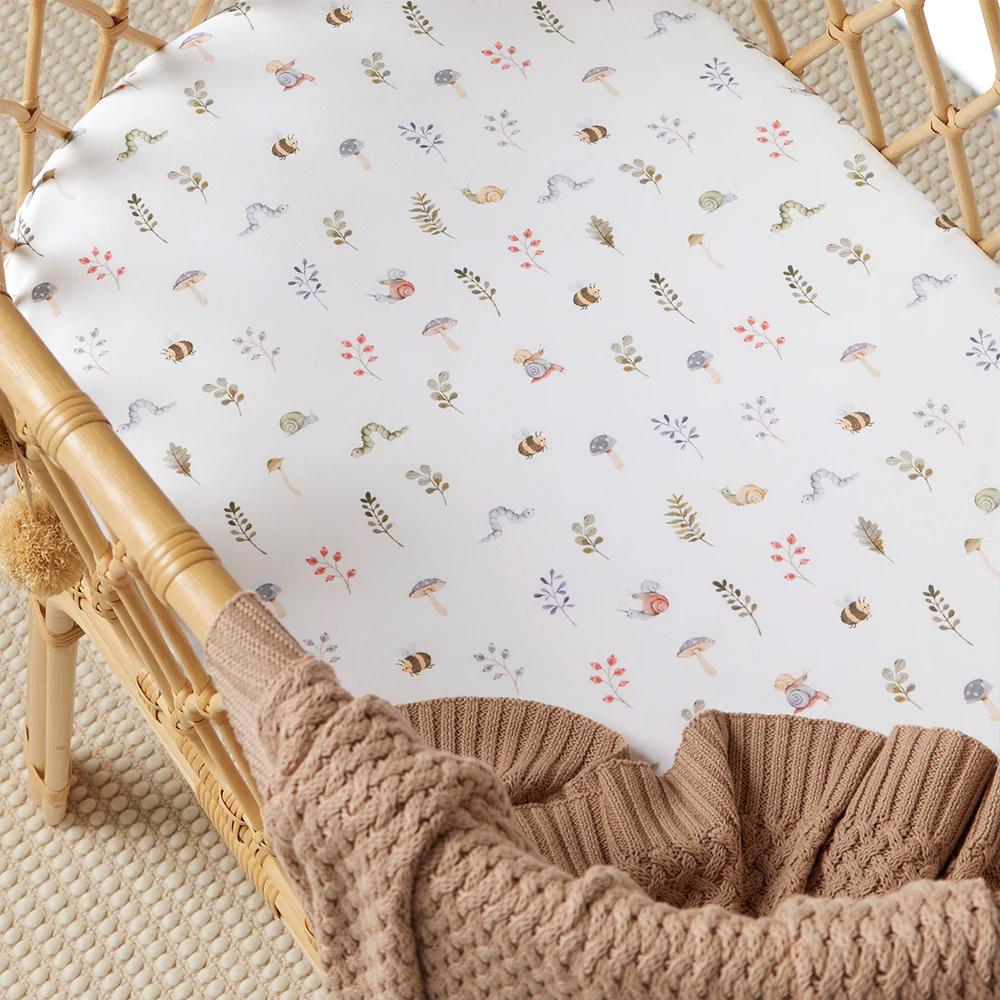 Snuggle Hunny Kids Fitted Bassinet Sheet / Change Pad Cover - 80 x 48cm