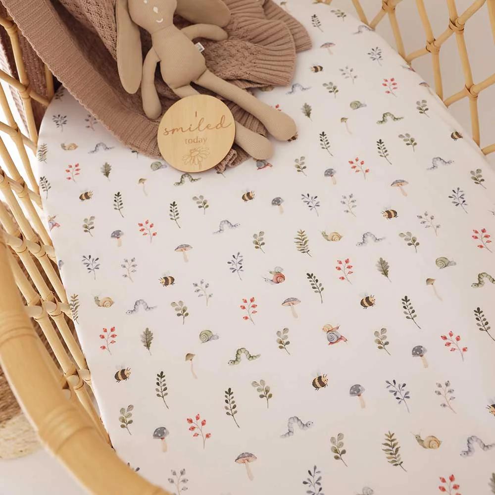 Snuggle Hunny Kids Fitted Bassinet Sheet / Change Pad Cover - 80 x 48cm