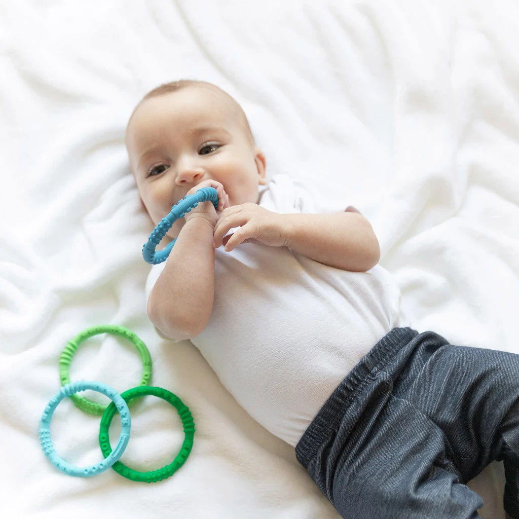 Bumkins Silicone Teething Rings 4pk