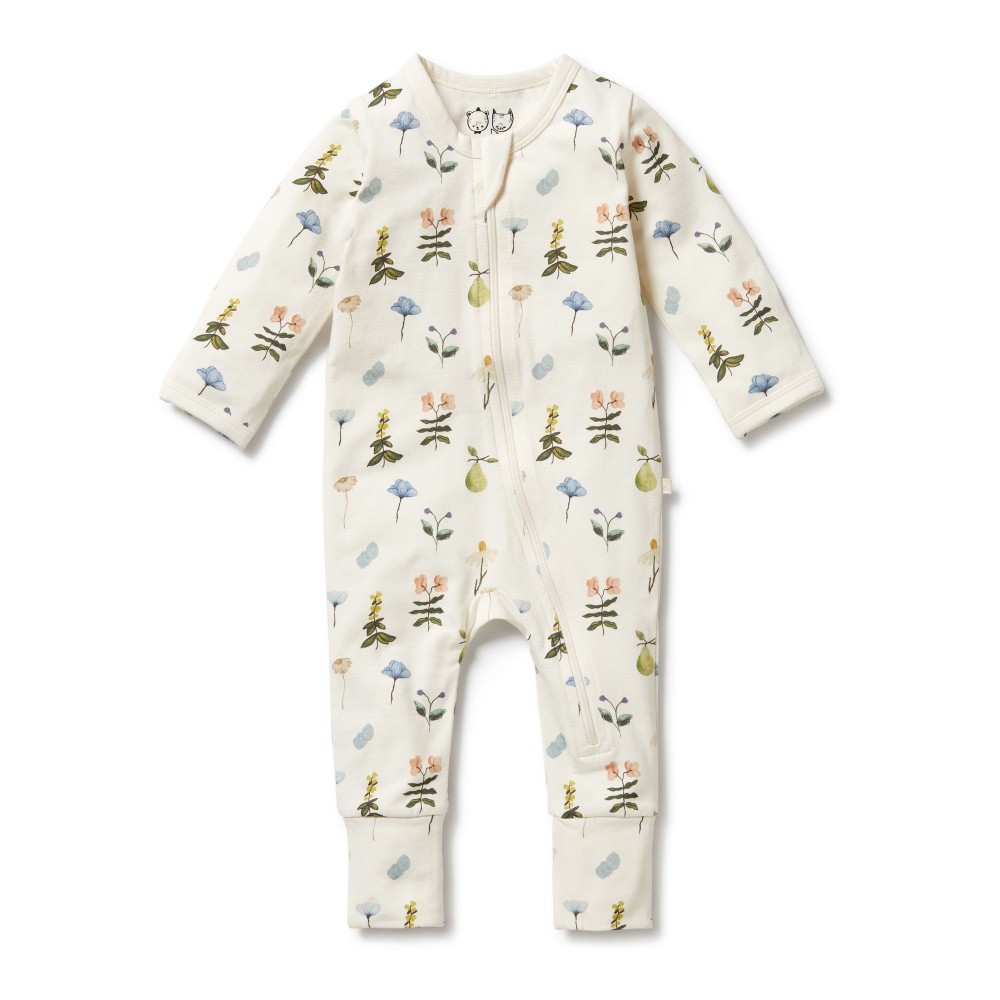 Wilson + Frenchy Long Sleeve Organic Zipsuit with feet