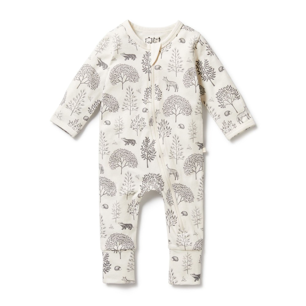 Wilson + Frenchy Long Sleeve Organic Zipsuit with feet