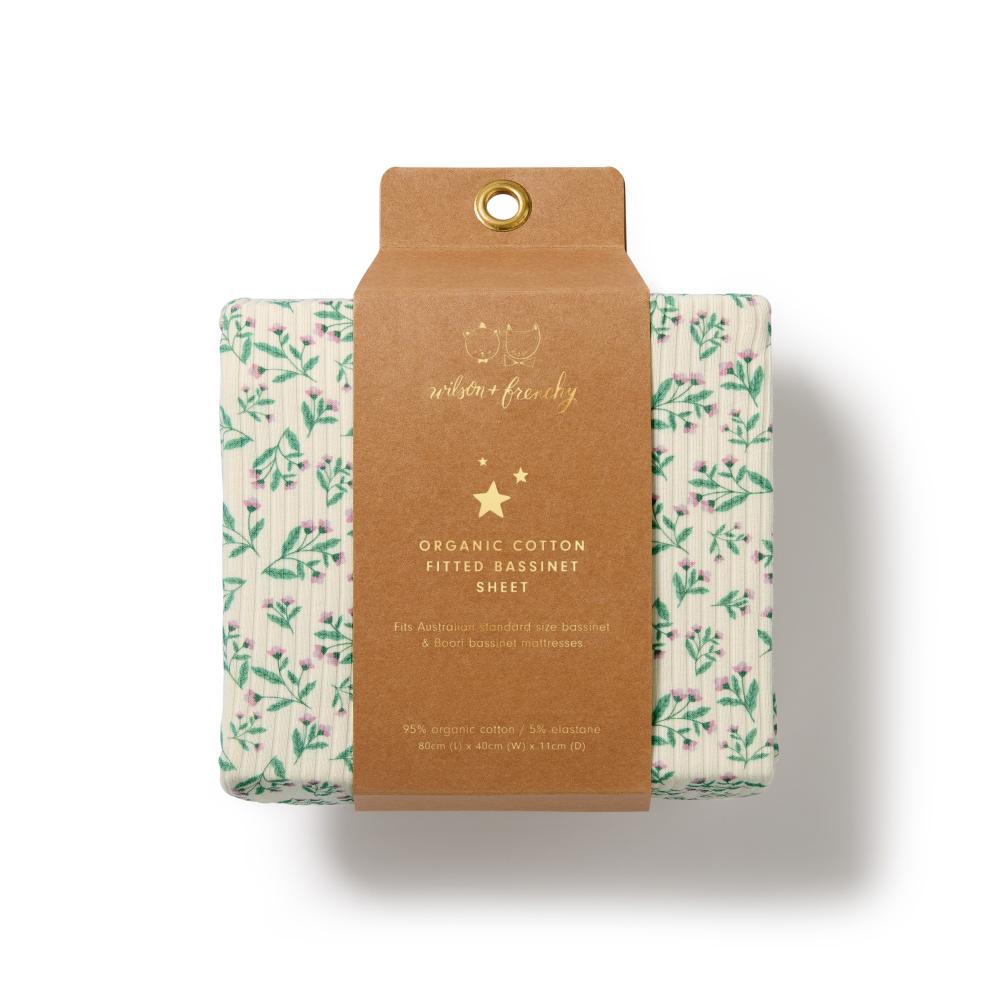 Wilson & Frenchy Organic Bassinet Fitted Sheet - 80 x 40cm