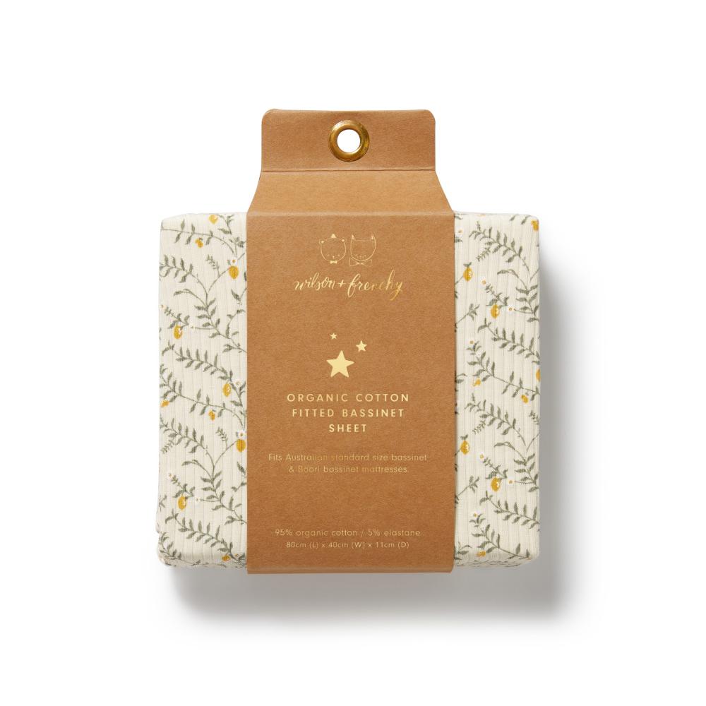 Wilson & Frenchy Organic Bassinet Fitted Sheet - 80 x 40cm
