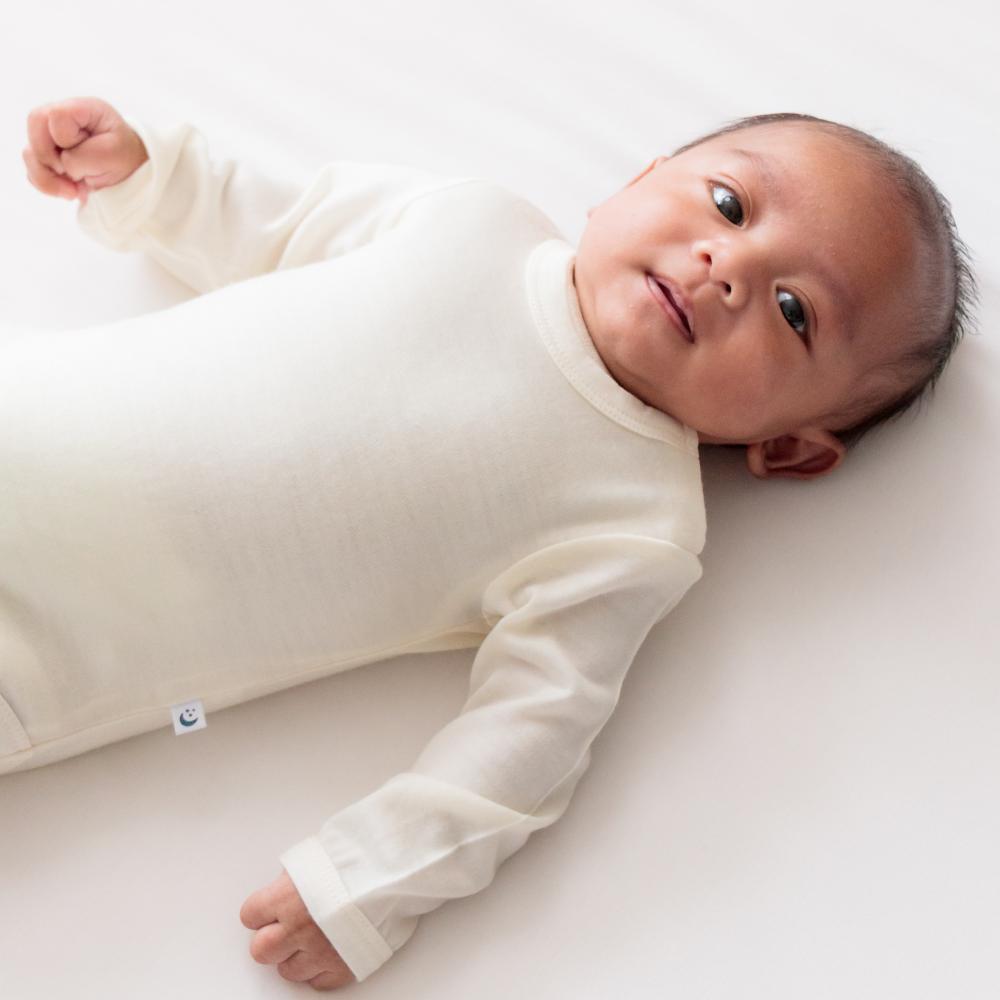 The Sleep Store Jersey New Zealand Merino Wool Long Sleeve Bodysuit - Newborn - 2 years