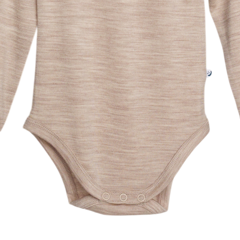 The Sleep Store Jersey New Zealand Merino Wool Long Sleeve Bodysuit - Newborn - 2 years