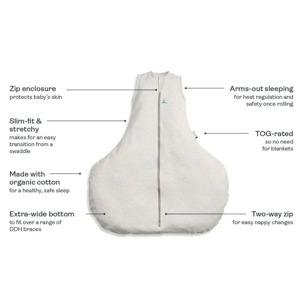 ergoPouch 0.2 tog Organic Hip Harness Jersey Sleeping Bag