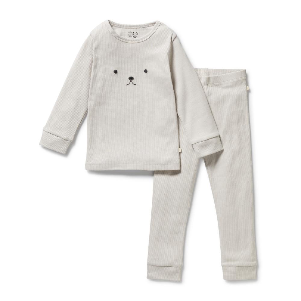 Wilson & Frenchy Organic Rib Long Sleeve Pyjamas - Clearance
