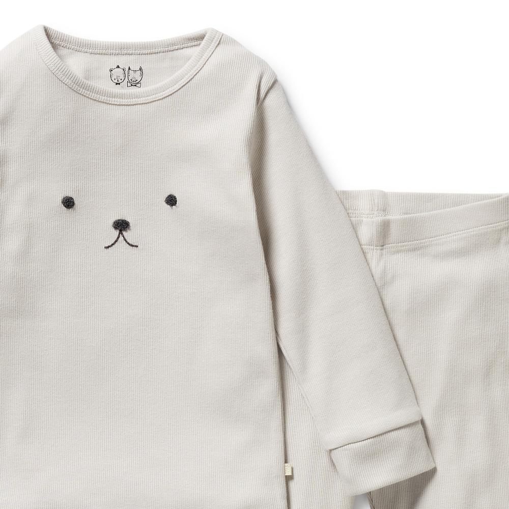 Wilson & Frenchy Organic Rib Long Sleeve Pyjamas - Clearance