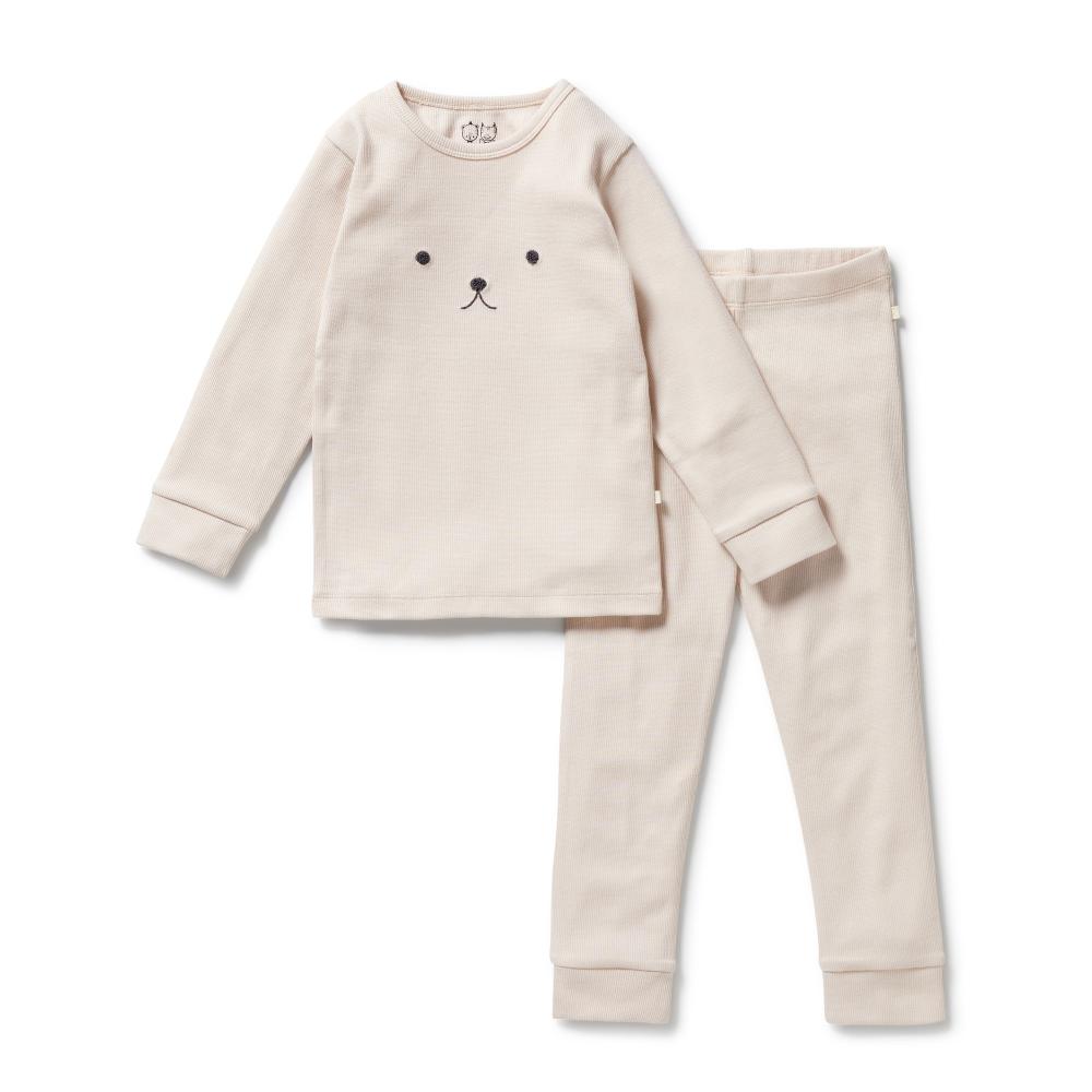 Wilson & Frenchy Organic Rib Long Sleeve Pyjamas - Clearance